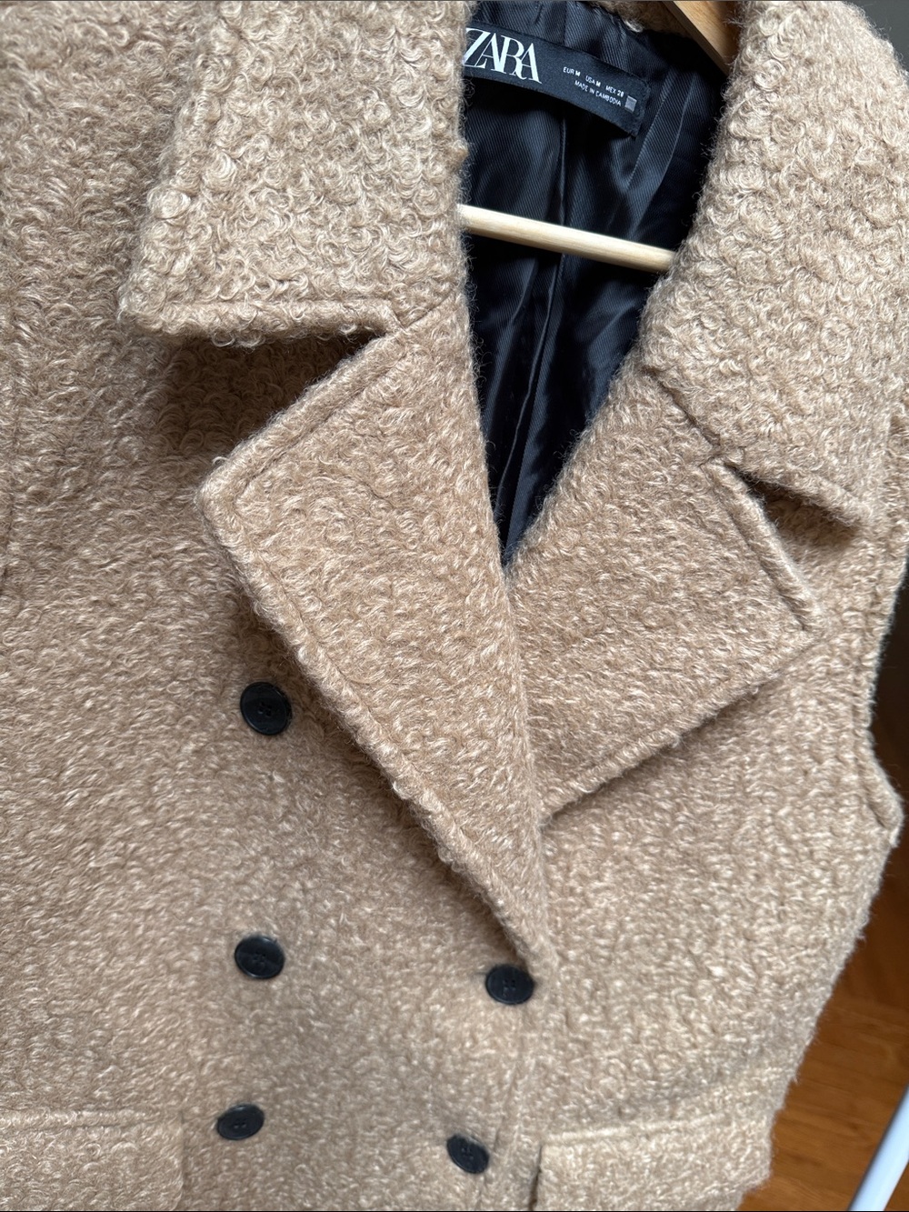 ZARA boucle sleeveless coat vest - Picture 4 of 7